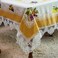 SUTAVIA Yellow Tablecloth Lemon Fruit Decor White Lace Farmhouse Tablecloths for Rectangle Table Waterproof Tablecloth Decoration for Home Picnic Dining Room Holiday Party Outdoor(Yellow, 60"x104")
