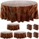 Oudain 12 Pcs Wood Grain Round Tablecloth 84 Inch Rustic Plastic Table Cloth Waterproof Western Brown Table Cover Disposable Vintage Farmhouse Tablecloth for Kitchen Dinning Room Party (Dark Brown)