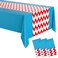 Irenare 3 Pcs Striped Tablecloth Disposable Plastic Tablecloth 54" x 108" Red and White Striped Blue Tablecloth Waterproof Table Cover Party Decorations for Camping Birthday Wedding