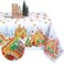 Tiamon Christmas Gingerbread Tablecloth Gingerbread Man House Xmas Table Cover Polyester Christmas Tree Tablecloth Rectangle for Winter Xmas Holiday Dinner Decor Party Favors (60 x 104 Inch)