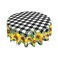 Sunflower Tablecloth Round 60 Inch Fabric Black White Buffalo Check Plaid Table Cloth Washable Spillproof Wrinkle Free Spring Summer Farmhouse Floral Table Cover for Indoor Outdoor Kitchen Dinning