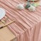 Asee'm Cheesecloth Table Runner 120 Inches Valentine's Day Dusty Pink Boho Gauze Cheese Cloth Runner 10FT Rustic Sheer Dining Table Runners for Spring Easter Wedding Baby Shower Centerpiece Decoration
