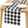 Hiasan Buffalo Plaid Table Runner, Classic Farmhouse Black and White Tabletop Collection, Waterproof Table Runner for Kitchen Dining, Banquet, Restaurant, Outdoor Use, 14W x 72L, 1 Piece