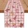 Christmas Table Runner Pink Christmas Tree Gingerbread Candy Cane Box Buffalo Plaid Runner Seasonal Winter Xmas Home Kitchen Dining Table Decorations Party Decor 13x72 Inch