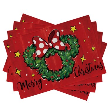 Seliem Merry Christmas Wreath Table Runner, Xmas Red Polka Dot Bow Stars Kitchen Dining Table Decor, Winter Holiday Farmhouse Home Decoration Indoor Outdoor Party Supply 13 x 108 Inches