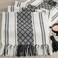 yuboo Black and White Table Runner, Long Striped Woven Coffee Table Runner 72 Inches Long, Dresser Runners for Bedroom, Dining Room, Kitchen, Farmhouse Gothic Table Decor