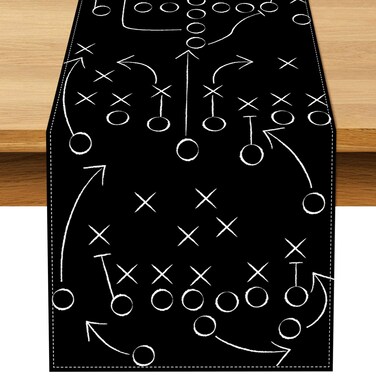 Buxiuer Football Tactical Guidance Table Runner Boys Football Themed Birthday Party Supply Tailgate Party Decorations Home Kitchen Island Decor 72Inches Long