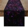 Erosebridal Galaxy Table Center Decor for Living Bedroom,Psychedelic Starry Sky Table Runners,Universe Outer Space Table Runner 13X48,Black Purple Table Runner Black,Glitter Stars Rectangular Runner