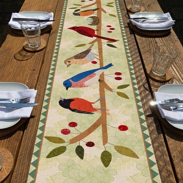 Seliem Summer Birds Tree Branches Table Runner, Cardinal Home Kitchen Dining Decor, Spring Seasonal Farmhouse Decorations Indoor Outdoor Party Supply 13 x 72 Inch