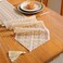 Cotton Lace Boho Table Runner, Macrame Table Runner Farmhouse Style, Mesh Woven Table Runner with Tassels for Dining Table Wedding Bridal Party (Beige 10 x 72 Inch)
