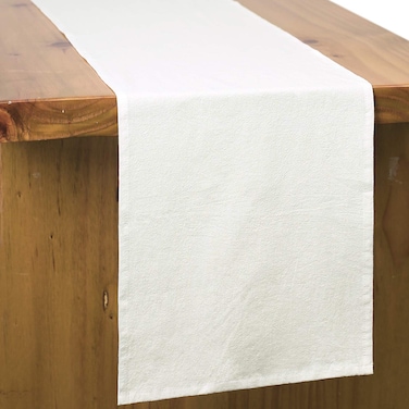 Letjolt White Table Runner 108 Inches Long Rustic Table Runner Cotton Table Runner Plain Table Runner