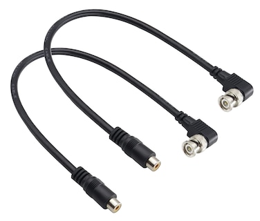 HCFeng BNC to RCA Adapter Cable 90&Acirc;&deg;Right Angle RCA Male to BNC Female 75 Ohm Coaxial Video Cable RG59U BNC Male to RCA Female Video Cable for Surveillance CCTV Camera System[2pack/1.2ft]