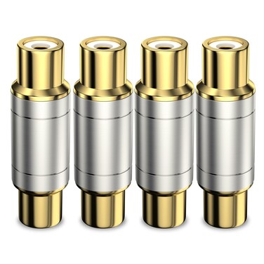 VANAUX 4PCS Gold Plated RCA Female to Female Coupler,Barrel Connectors Adapters Extend Subwoofer RCA Cables for HDTV,Speakers, Amplifiers, Car Audio