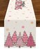 Nepnuser Pink Christmas Table Runner Merry Xmas Tree Winter Holiday Party Decoration Seasonal Home Kitchen Dining Room Island Decor (13" x 90")