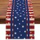 Seliem 4th of July America Stars Stripes Patriotic Table Runner, Red Blue American Independence Memorial Day Kitchen Dining Table Decor, Summer Labor Day USA Home Decoration Party Supply 13 x 72 Inch