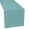 Grelucgo Double-hemstitched Farmhouse Rustic Solid Turquoise Blue Table Runner (14x36 inches)