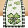 Siilues St Patricks Day Table Runner, Buffalo Plaid St Patricks Day Decoraions Green Shamrock Seasonal Spring Holiday Table Decorations for Indoor Outdoor Dining Table Decor (13'' x 72'')