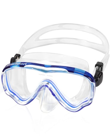 EverSport Swim Goggles Adult with Nose Cover for Women Men No Leak, Clear Wide View Diving Scuba Mask Open Water Pool Swimming Goggles Silicone Shower Goggles Youth Snorkel Junior Nose Goggles