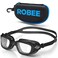 Robee Swimming Goggles, Adult Swim Goggles for Men Women Youth Teenagers, Water Pool Clear Goggles