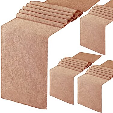 10 Pack Natural Burlap Table Runners,12 x 71 Inch Rustic Jute Table Runner Placemats Bulk for Western Wedding Table Decorations Farmhouse Party Kitchen Coffee Table Decor Cover(Gray Beige)