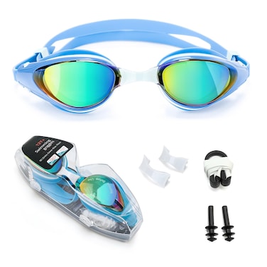 Nearsighted Swim Goggles, Shortsighted Swimming Goggles, UV Protection, Anti-Fog, Dual Strap, Auto Buckle
