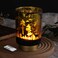 Eywamage Battery Operated Table Lamp with Remote, Forest Deer Cordless Glass Lamp for Bedroom Living Room Kitchen