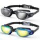 JugWoy 2 Pack Swimming Goggles Adult, Family Set Includes 2 Color, Pool Swim Goggles for Adult Women Men Youth