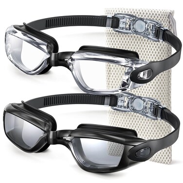 NSSIW Swim-Goggles-Adult-Women Goggles Swimming Men: Anti Fog Pool Goggles with UV400 and No Leak 2 Pack