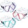 Fabbay 3 Pieces Swimming Diving Goggles with Nose Cover Adult Swim Snorkel Goggle Swim Goggle Pack Pool Goggles for Youth Men Women (Sky Blue, Purple, Pink)
