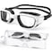 Zeligerstar Kids Swim Goggles,Swimming Goggles for Kids 6-14, Anti-Fog UV Protection Pool Goggles for Boys Girls (White/Black+Clear Lens)