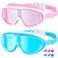 Dizywiee Kids Swim Goggles, 2-Pack Swimming Goggles for Kids, Child From 3-15, Anti Fog Wide View Swim Pool Goggles