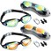 Flutesan 2 Pack Swim Goggles No Leaking Swimming Goggles Waterproof Swim Glasses Polarized Goggles for Adult (Green, Orange)