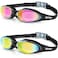 Seago 2 Pack Swimming Goggles for Adult Men Women Youth Anti Fog No Leaking Clear Vision Swim Goggles with Mirrored UV Protection Pool Water Goggles for Indoor Outdoor