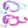 Kids Goggles for Swimming 2 Pack No Leaking Anti-Fog Outer Eye Fit with Wide View UV Protection Crystal Clear Watertight Swim Goggles with nose cover Suitable for Children Youth Boys Girls Age 3 to 15