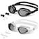 AIKOTOO Swim Goggles, 2 Pack Swimming Goggles Adult Men Women Youth Black &amp; White Sweetheart Pool Goggles Anti-Fog Anti-UV No Leaking