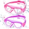 Vvinca Kids Swim Goggles, 2 Pack Swimming Goggles Wide View Anti-Fog Anti-UV Pool Goggles, No Leak Quick Adjustable Strap Swimming Glasses for Kids Youth Children Girls Boys Age 3-12