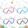 Hoolerry 4 Pcs Kids Nose Goggles Swim Goggles with Nose Cover for 3-8 Tempered Glass Snorkel Dive Mask Anti Fog with Elastic Strap No Leak Swimming Mask for Summer Diving Snorkeling(Exquisite Colors)