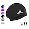 Womens Silicone Swim Cap for Long Hair,3D Ergonomic Design Silicone Swimming Caps for Women Kids Men Adults Boys Girls with Ear Plug and Nose Clip(Black/L)