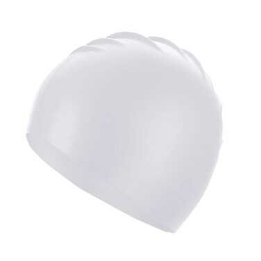 Doovid Waterproof Silicone Swim Cap Unisex Ear Protection Long Hair Sunscreen Swimming Caps White One Size