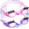 Konohan 2 Pieces Kids Swim Goggles Eyelashes Swim Goggle No Slip Leak Girl Goggles Anti Fog UV Goggles for Lash Extensions (Purple, Dark Pink)