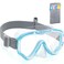 Vvinca Kids-Goggles with Nose Cover, Diving Mask Elastic Fabric Strap Anti Fog Anti Shattered Lens for Kids Swim Goggles 3-14
