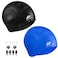 2 Pack Unisex Swim Caps with 3D Ear Protection, Durable Flexible Silicone Swimming Hats for Women Men Kids Adults, Bathing Swimming Caps for Short/Long Hair with Ear Plugs&amp;Nose Clip