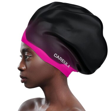 Extra Large Swim Cap for Long Hair Women Men Youth - Waterproof Silicone Swimming Cap for Braids and Dreadlocks Weaves, Hair Extensions, Curls &amp; Afros, Swim Hats Keep Hair Dry, Easy to Put On and Off