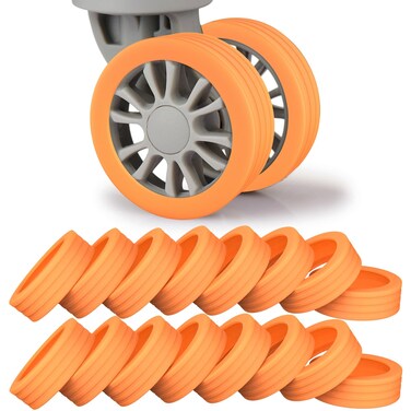 Yeriyerr Luggage Wheel Covers,16Pcs Luggage Compartment Wheel Protection Cover for Most 8-Spinner Wheels Carry on Luggage, Reduce Noises Suitcase Wheel Cover