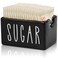 MOJIEZUO Ceramic Sugar Packet Holder for Coffee Bar, Sugar Packets Caddy, Sugar Packet Container Sugar Packets Dispenser Sugar Packet Organizer for Table, Office, Hotel, Restaurant(Black)