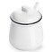 HAOTOP Porcelain Salt Bowl with Lid and Spoon,Ceramic Sugar Bowl 12oz (White)