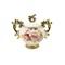 fanquare Gold Porcelain Sugar Container, Floral Sugar Holder for Coffee Bar, 12 Ounce Ceramic Sugar Bowl with Lid for Countertop, Kitchen Sugar Jar Vintage