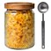 INFTYLE Glass Jar Canister 23oz/700ml Vantage Glass Jar Acacia Wooden Lid with Measureing Scoop (Set of 1)