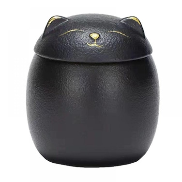 Mozacona Ceramic Jar Embossed Cat Candy Dish Sugar Bowl Storage Jar Canister with Seal Lid