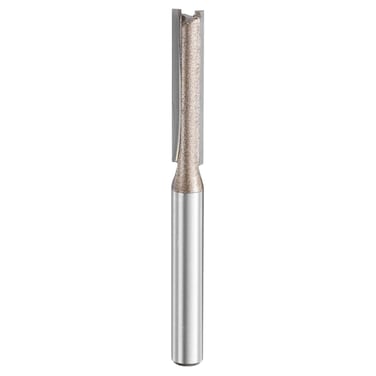 HARFINGTON Straight Router Bit 1/4 Inch Shank 15/64" Cutting Dia, 2 Flutes 1.18 Inch Cutting Length YG6 Carbide Cutter with PTFE Heat Resistance Coating, Woodworking Grooving Trim Bit